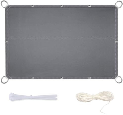 Vela Ombreggiante impermeabile Rettangolare Tenda a Vela Parasole Rettangolare 1.2x5m Tenda a Vela Quadrata Ombreggiante Protezione UV 95% Giardino Esterni con Corde Occhiellato grigio scuro
