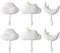 Koomuao Jumuao 6 Stück Kindergarderobe Haken,Kleiderhaken Kinder,Kleiderhaken für Kinder in Wolken form, Selbstklebender Haken,Wandhaken Holz Ohne Bohren, Garderoben Kinderzimmer Deco (Weiß)