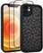UZEUZA Compatible with iPhone 12 Case, Cheetah Print Shockproof Soft TPU Protective Case for Women Girls, Slim Anti Scratch Leopard Case for iPhone 12 6.1 Inch,Black