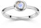 Materia Damenring Silber 925 mit Stein eckig - Edelstein Ring weiß SR-149-54