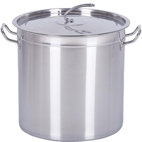 Euro Tische Gastronomie Kochtopf groß Suppentopf - Ø 25 x 25 cm Edelstahl Kochtöpfe 15l - ideal geeignet für ALLE Herdarten & große Küchen - Gastro Kochtopf set Topfset edelstahl Topf groß