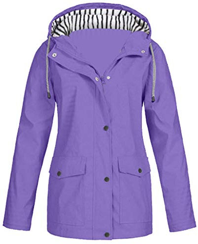 Générique Vêtements Imperméables Femme Veste de Pluie Longue pour Femme Manteau à Capuche Imperméable et respirante Coupe-vent Oversize Trench à La Mode Poncho Pluie Fille Coupe Vent (Purple, XXXL)