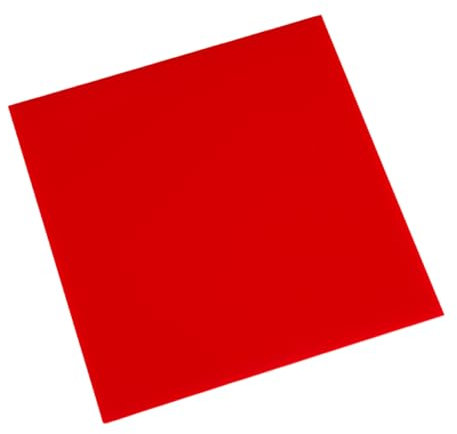 Feuilles acryliques 5 pièces plaques colorées 100X100mm avec Film bâton pour Planche à découper Feuilles de Plastique, Rouge, 5mm