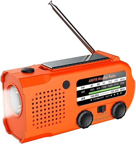 ESHINEDE Radio météo 5000mAh Radio d'urgence à manivelle Solaire Radio Portable d'alerte météo avec Flashl