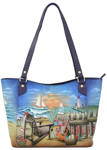 Anuschka Damen 7583 Große Tragetasche, handbemalte Handtasche aus echtem Leder