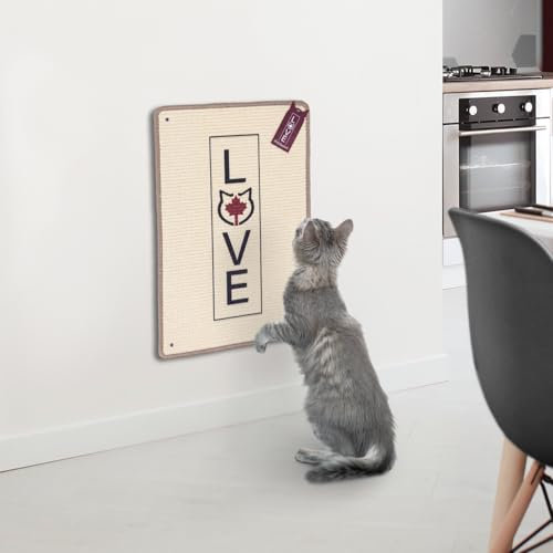 CanadianCat Company | Kratzteppich für Katzen - beige | 40 x 60 cm | Bodenläufer, Wandteppich, Wandbefestigung