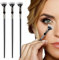 3 Pcs Black Mascara Fan Brush, Premium Bent Eyelash Lash Wand Brushes Makeup Tools, Folding Angle Scalloped Lash Brush without Clumps, Beginners Friendly Makeup Brushes and Tools