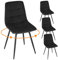 EUGAD Esszimmerstühle drehbar 4er Set, Küchenstuhl, Polsterstuhl, Wohnzimmerstuhl, Design Stuhl, gepolstert, mit Samtbezug, Metallbeine, für Esszimmer Küche Wohnzimmer, Schwarz