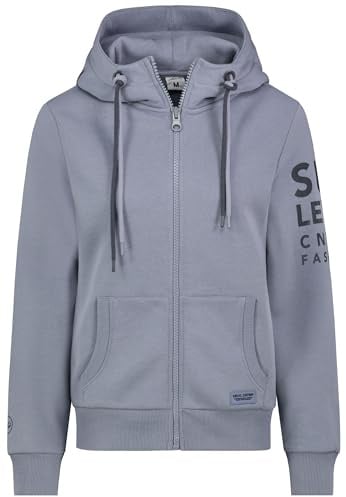 Sublevel Damen Kapuzenjacke mit Reißverschluss und Seitentaschen, Farben:Blau, Größe:S