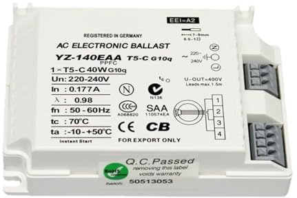 GBYJYMQTZ Elektronisches Vorschaltgerät YZ-140EAA 40 W AC 220–240 V Leuchtstofflampe for T5-Ringlampen-Standard