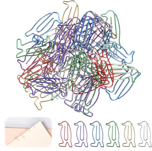 BOHUIZ 40 Stücke Pinguin Büroklammern, Cartoon Nette Papierklammern Büroklammern Motiv Pinguin Geschenk Lesezeichen für Büro Schule Schreibwaren Dokumente Gift