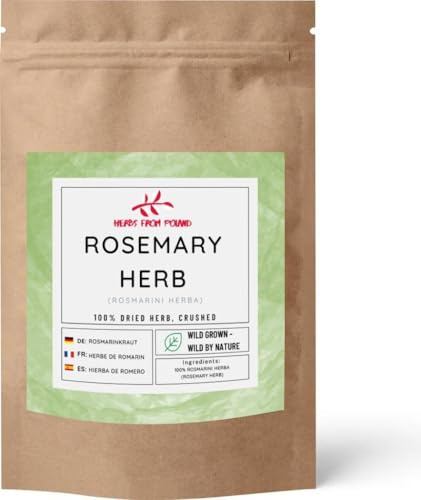 Herbs From Poland – Getrocknete Medizinischer Rosmarin Naturbelassenes Ganzes Kraut Ohne Künstliche Zusätze Ideal für Aufgüsse und Gewürze (1000g, Medizinischer Rosmarin)