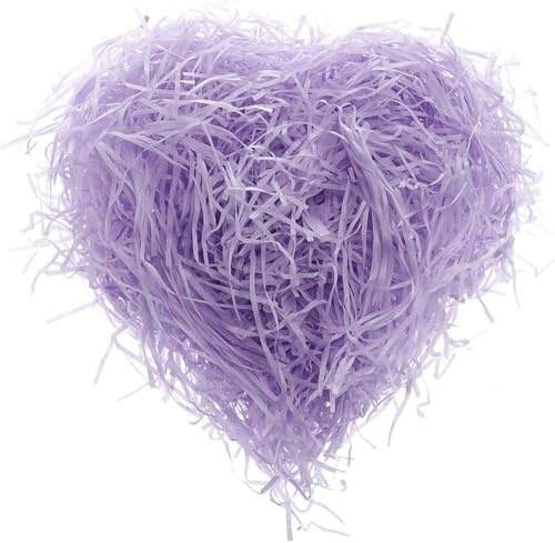 500g Shredded Tissue Paper, Raffia Shredded Paper for Gift Boxes Hampers Packaging,Tissue paper Ideal Hamper Stuffing Filling Suitable for All Occasions (Purple)