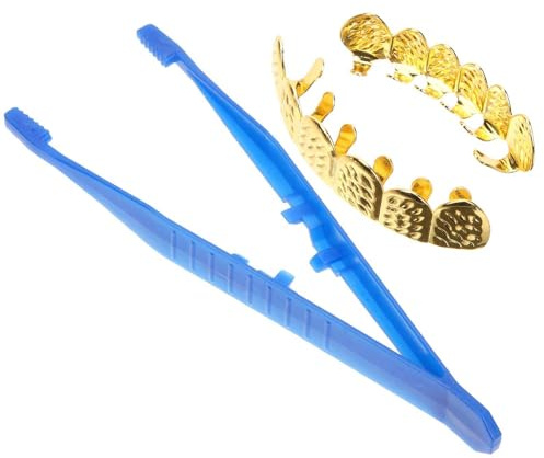 VANZACK Hip Hop Goldzahnkrone Zahnkappe aus Metall Punk Zahnschmuck für Erwachsene Komfortabel und Sicher für Halloween Cosplay und Karneval