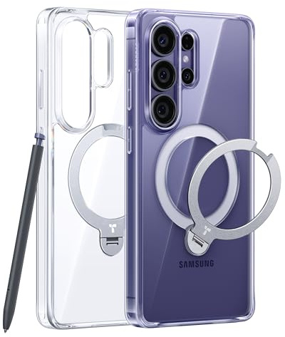 TORRAS Ostand Q3 Spin für Samsung Galaxy S26 Ultra Hülle Klar Transparent | (360° Langlebig Ständer für Magsafe)TOP Militärschutz (100% Anti-Vergilbung) Handyhülle Samsung S26 Ultra Case Schutzhülle