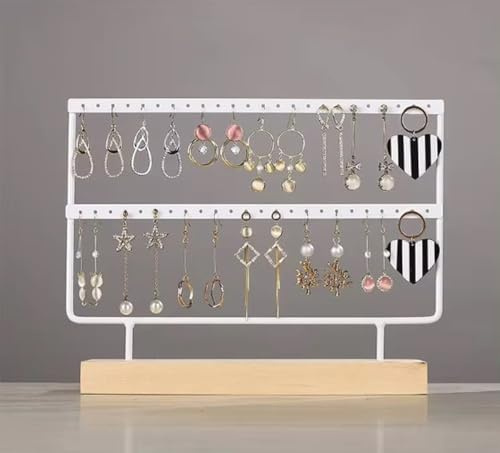 Go Go Gadget – Weißer Schmuckhalter – 27 x 22 x 7 cm – Metall und Holz – Ohrringständer – perfekte Präsentation