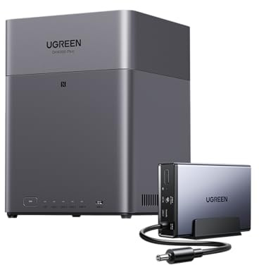 UGREEN NAS DH4300 Plus 4-Bay + 120W UPS Bundle, 8GB LPDDR4X RAM 2.5GbE Desktop with AI-Powered Family Album (Diskless) & 12000mAh Uninterruptible Power Supply for Home/Office Data Storage