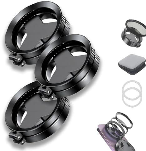 Magnetic CPL Filter for iPhone, 52mm Rotatable & Expandable Polarizing Lens, Anti-Glare Technology, Reduces Reflections for Enhanced Photos (3pcs)