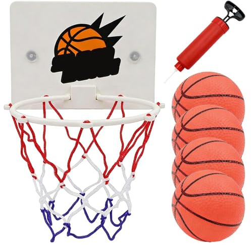Generisch Mini Basketball Hoop for Kids Suction Cup Wall Mounted Basketball Hoop Indoor Outdoor Sport Games for Kids Boys Girls