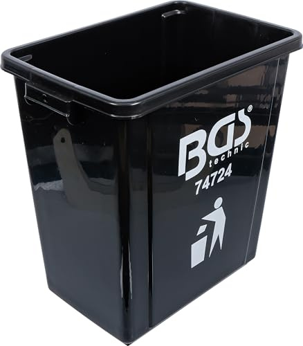 BGS 74724 | Mülleimer | 340 x 220 x 350 mm | für Schrankwand-System | Fassungsvermögen 20 l | Polypropylen (PP) | Schwarz | seitliche Eingrifftaschen