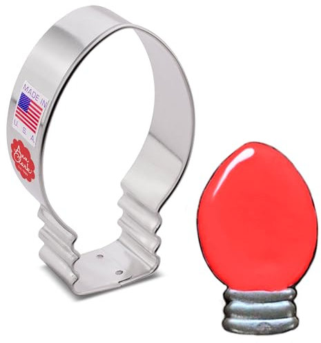 Christmas Lights Light Bulb Cookie Cutter 8.3 cm, Made in USA by Ann Clark