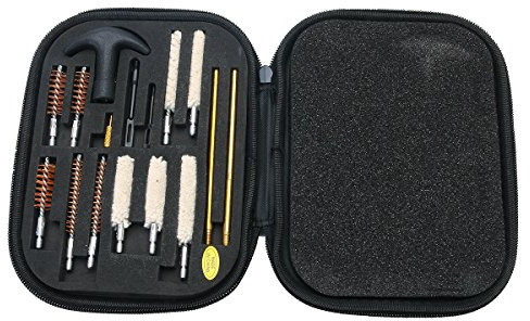 C-FUNN 16Pcs Pistolet Kit De Nettoyage Étui Universel pour 22 357 38 40 44 45 9Mm Canons