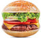 Intex 58780EU - Aufblasbare Luftmatratze Hamburger, Vinyl, Mehrfarbig, 135x127x23 cm
