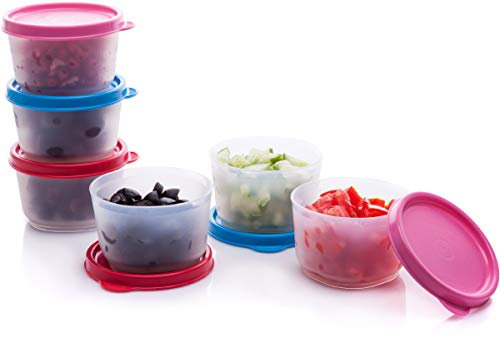 SIGNORA WARE auslaufsichere Frischhaltedosen - Luftdichte, mikrowellengeeignete kleine Aufbewahrungsbox mit Deckel - Mini Camping Plastik Dosen Set für Soßen, Dips und Gewürze (120ml)