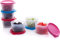 SIGNORA WARE auslaufsichere Frischhaltedosen - Luftdichte, mikrowellengeeignete kleine Aufbewahrungsbox mit Deckel - Mini Camping Plastik Dosen Set für Soßen, Dips und Gewürze (120ml)