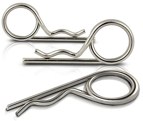 PROTECH 5 Stück Edelstahl Federsplinten 4,0mm Doppelt Splinte 4,0x64mm Stecksplint Federsplinte A2 V2A