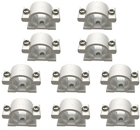 Mehrzweck-Rohrschellen, 20 mm, Aluminium, für Aluminium-Kunststoffrohre, Vorspannnägel, Weiß, 10 Stück