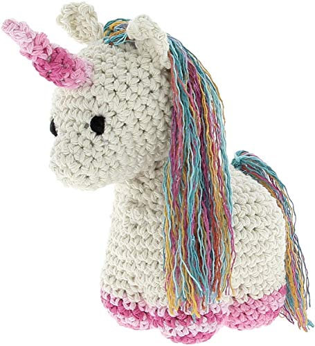 Hoooked Amigurumi DIY Kit W/Eco Barbante Yarn-Unicorn Nora - Off White