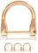 Ganzoo D - Ring mit Schraub-Bolzen aus Stahl, 3er Set, nachträglich montierbar, nichtrostend, Ideal mit Paracord 550, Farbe Gold