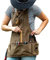 Ironwood Tool Co. 16oz Waxed Canvas Garden Tool Apron with Shoulder Pads, Double Stitched Pocket, Metal Grommets for Strap