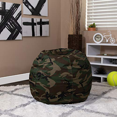 BizChair Small Camouflage Refillable Bean Bag Chair for Kids and Teens