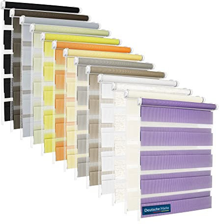 TEXMAXX® Doppelrollo Klemmfix ohne Bohren - 60 x 130cm (Stoffbreite 56 cm) - Leinen Hell-Braun/Rollos für Fenster ohne Bohren/Fensterrollo innen ohne Bohren/Doppelrollo ohne Bohren inkl. Zubehör