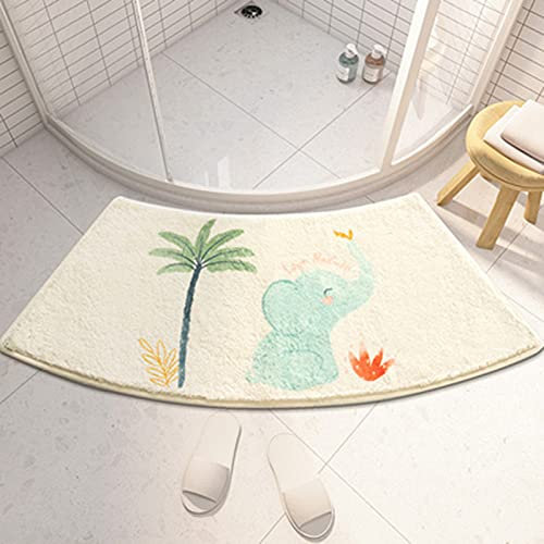 Badematte Halbrund, Badematte Antirutschmatte Dusch Vorleger Teppich Halbkreisförmige Badematte Viertelkreis Duschmatte, Waschbar, Antibakteriell, Für Runddusche, 45X100cm(Color:Typ J)