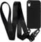 MyGadget Lanyard Case for iPhone XR - Shockproof Silicone Cover with Crossbody Neck Strap Black