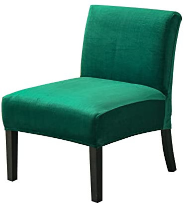 CHNSHOME Sesselbezug 1 Sitzer ohne Armlehnen Stretch Accent Stuhlhussen Stuhlbezug ohne Armlehnen Samt Sesselbezug Stuhlschutz Stuhlbezug Stretch Dunkelgrün