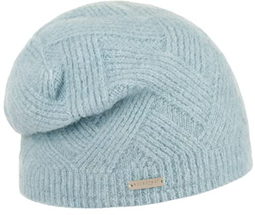 Seeberger Ricarda Wollmütze Beanie Strickmütze Wollbeanie Wintermütze Damenmütze (One Size - hellblau)