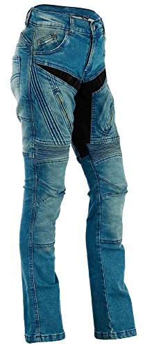 Bangla Damen Motorrad Hose Motorradhose Jeans Denim mit Protektoren blau 38