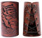 GORGECRAFT 2 STÜCKE Leder Gauntlet Armband Wolfsmuster Wikinger Armschienen Handgelenk Band Guards Unisex Ledermanschetten Armband Für Männer Frauen (Kokosnussbraun)