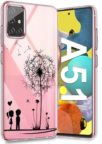 Croazhi Handyhülle für Samsung Galaxy A51 5G Hülle, Transparent Dünn Silikon Blumen Muster, Galaxy A51 Schutzhülle 360 Grad Bumper Stoßfest für Samsung A51 Handyhüllen Case Cover