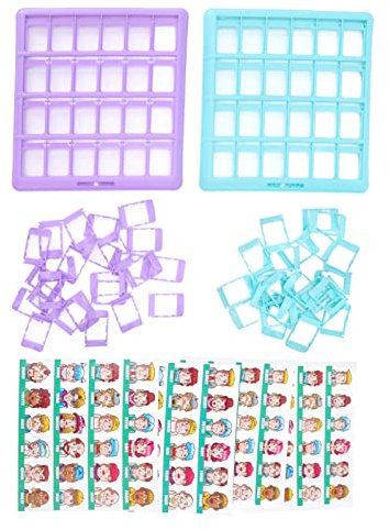 RiToEasysports Wer Ist Es Spiel, Ratet Mal, Wer Spiel, Desktop-Bildungslogik, Argumentation, Kinder, Puzzle, Spielzeug, Eltern-Kind-Brettspiel(Lila und Grün)