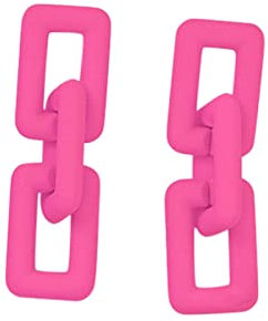Ohrringe Damen Retro Rein Temperament Farbe Mode Französisch Acryl Ohrringe Elegante Ohrringe Rohe Kristallohrringe (Hot Pink, One Size)