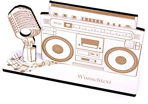 DEKOLANDO Geldgeschenk Konzert Gutschein - Vintage Radio mit Wunschtext - Gutscheingeschenk Geschenk Musik