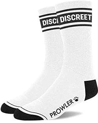 Prowler RED Discreet Socks – Black & White Cotton Blend Crew Socks with Bold Band Logo | Comfortable, Breathable & Sporty Fit | UK Size 6–11 (EU 40–46)