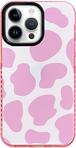 CEOKOK Kompatibel für iPhone 14 Pro Max Hülle Kuh Druck Rosa Niedlich Klar mit Design Weiches Silikon TPU Cool Ästhetisch Schutz Robust Entzückend für Frauen Mädchen Handyhülle Cover für iPhone 14