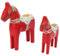 Cyrank Set von 2 schwedischen hölzernen Dala Pferd Figur, 9.3 /7.3 Hand gemalt Dala Pferd Geschenke National Stil Dalecarlian Pferd Statue Figur Tier Dekor Skulptur für Ornamente Dekoration