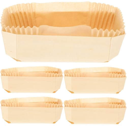 BESTonZON 5 Pièces Bac à Papier en Bois Cuire Au Four Cuisson du Porte-Bols pour Plats Chauds Boîte à en Bois Gâteau en Bois Boîte De Cuisson Moule Stand De Gâteaux Forme De Bateau